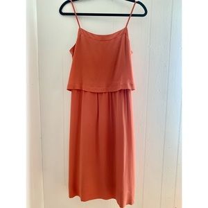 Madewell Silk Overlay Cami Dress - coral/orange